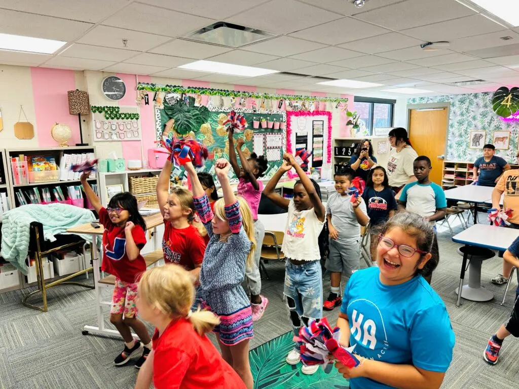 Karen Acres students in classroom activity during Homecoming Spirit Parties