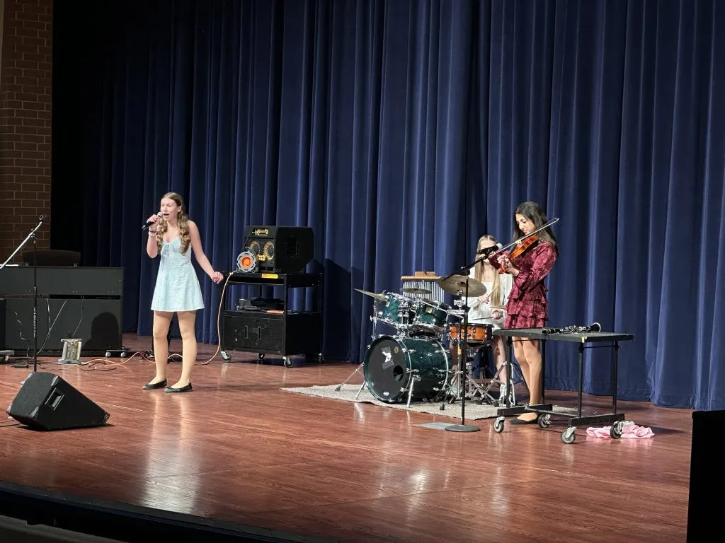 Urbandale Middle School Variety Show Student Performance Singing, Drums, Violin